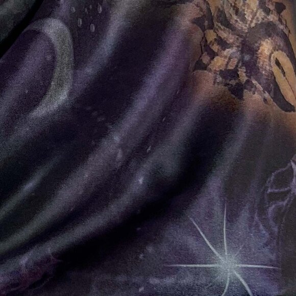 Shooting Stars & Arrows Purple Square Silk Scarf - Picture 11 of 12